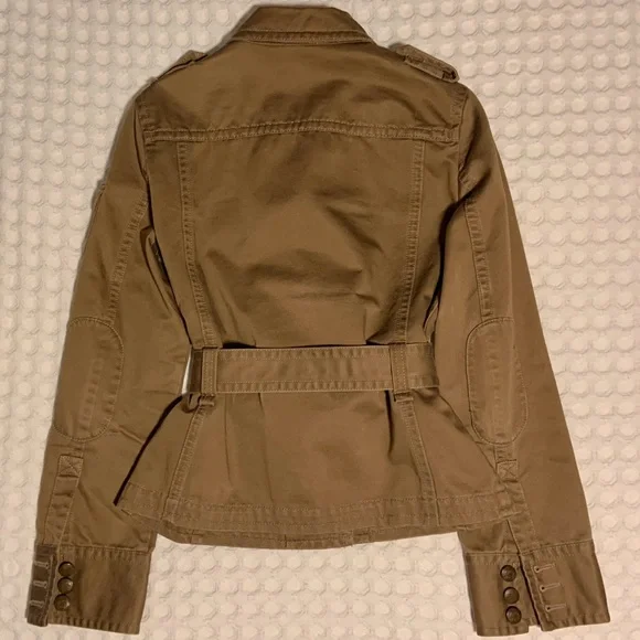 J Crew Tan Safari Style Belted Button Front Cotton Jacket S - Picture 3 of 13